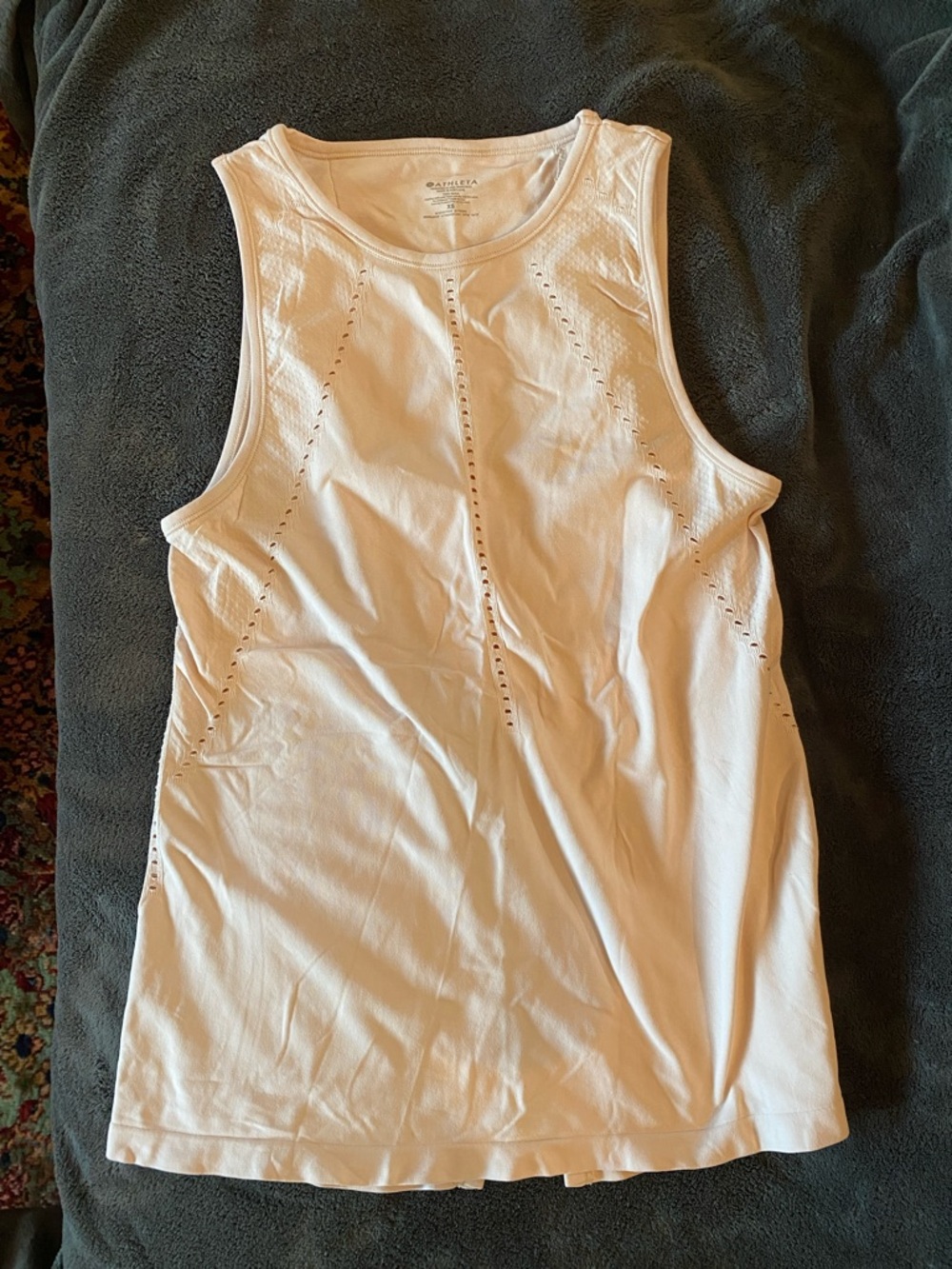 a new day White Eyelet Detail Sleeveless Tank